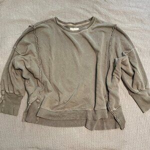 $78 We The Free Camden Sweatshirt in Dolphin Brown Oversized Free People M